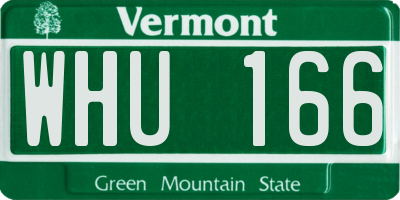 VT license plate WHU166