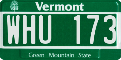 VT license plate WHU173