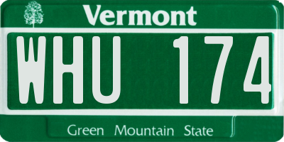 VT license plate WHU174