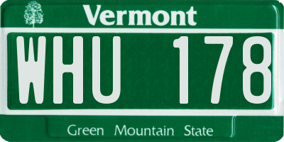 VT license plate WHU178