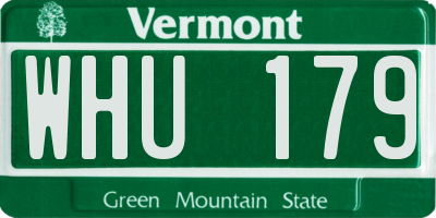 VT license plate WHU179
