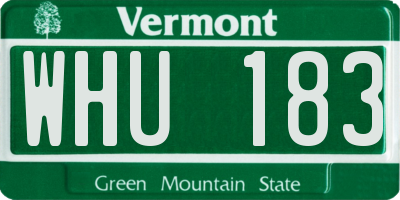 VT license plate WHU183