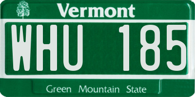 VT license plate WHU185