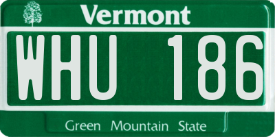 VT license plate WHU186