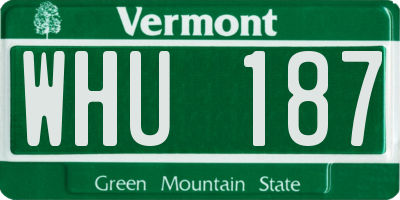 VT license plate WHU187