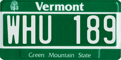 VT license plate WHU189