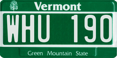 VT license plate WHU190