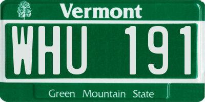 VT license plate WHU191