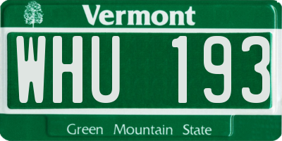 VT license plate WHU193