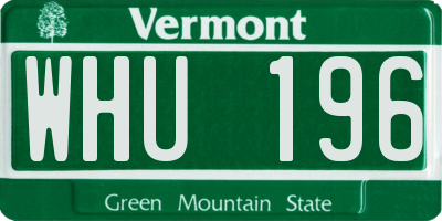 VT license plate WHU196