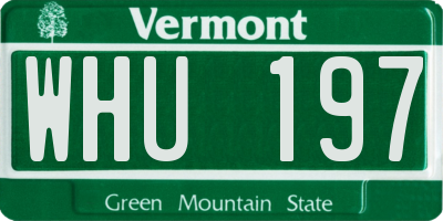 VT license plate WHU197