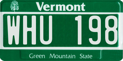 VT license plate WHU198