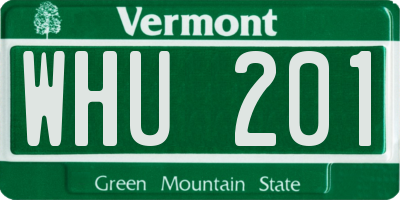 VT license plate WHU201