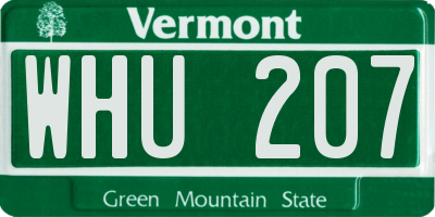VT license plate WHU207