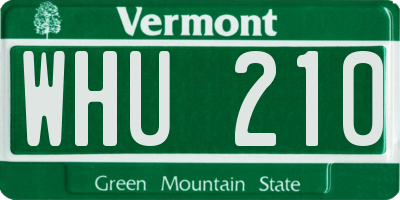 VT license plate WHU210