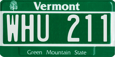 VT license plate WHU211
