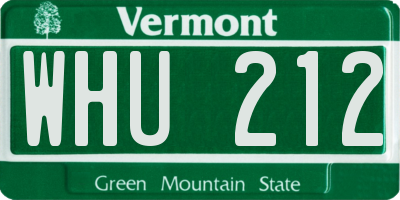 VT license plate WHU212
