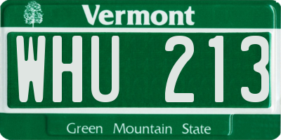 VT license plate WHU213