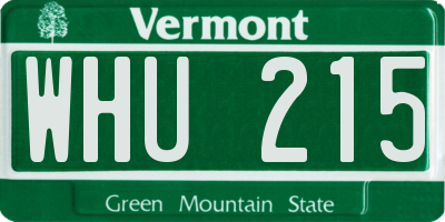 VT license plate WHU215
