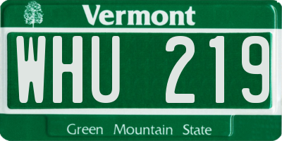 VT license plate WHU219