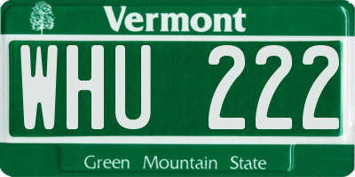 VT license plate WHU222