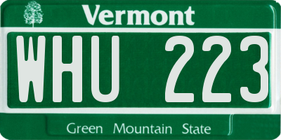 VT license plate WHU223