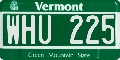 VT license plate WHU225