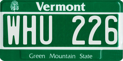 VT license plate WHU226