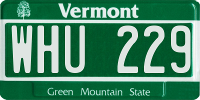 VT license plate WHU229