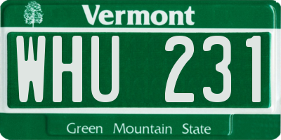 VT license plate WHU231