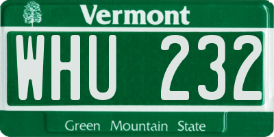 VT license plate WHU232