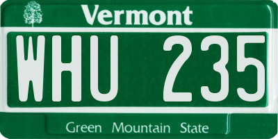 VT license plate WHU235
