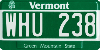 VT license plate WHU238