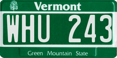 VT license plate WHU243