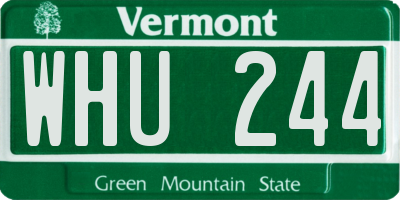 VT license plate WHU244