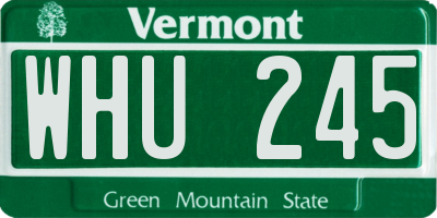 VT license plate WHU245