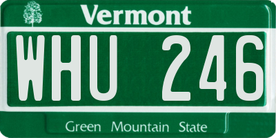 VT license plate WHU246