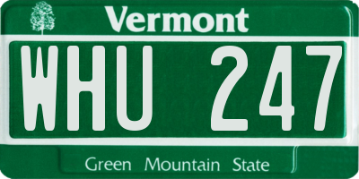 VT license plate WHU247