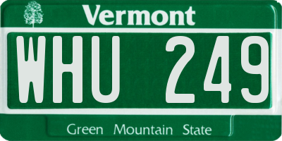 VT license plate WHU249