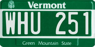 VT license plate WHU251