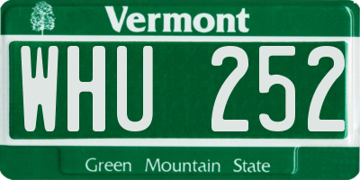VT license plate WHU252