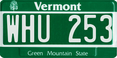 VT license plate WHU253
