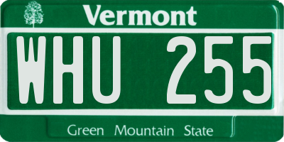 VT license plate WHU255