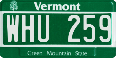 VT license plate WHU259
