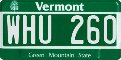 VT license plate WHU260