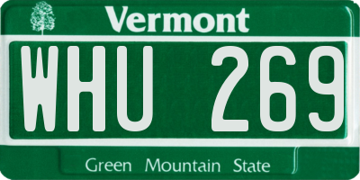 VT license plate WHU269