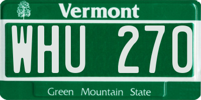 VT license plate WHU270