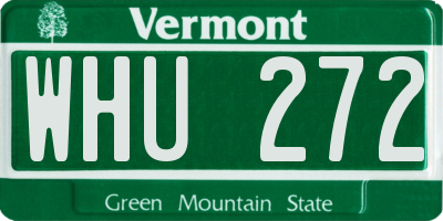 VT license plate WHU272