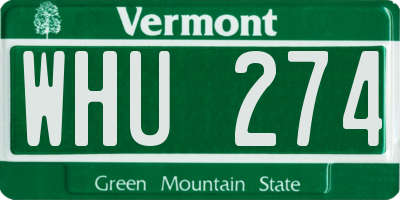 VT license plate WHU274