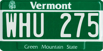 VT license plate WHU275
